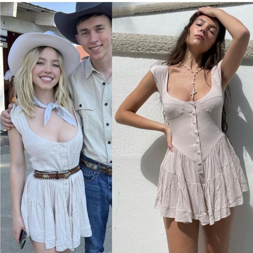 Vanessa Mooney Cream Mini Dress